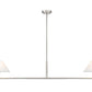 Z-Lite Leila 62" 2-Light Brushed Nickel Steel and White Linen Fabric Shade Chandelier