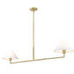 Z-Lite Leila 62" 2-Light Luxe Gold Steel and White Linen Fabric Shade Chandelier