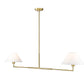 Z-Lite Leila 62" 2-Light Luxe Gold Steel and White Linen Fabric Shade Chandelier