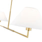 Z-Lite Leila 62" 2-Light Luxe Gold Steel and White Linen Fabric Shade Chandelier