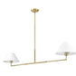Z-Lite Leila 62" 2-Light Luxe Gold Steel and White Linen Fabric Shade Chandelier