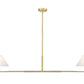 Z-Lite Leila 62" 2-Light Luxe Gold Steel and White Linen Fabric Shade Chandelier
