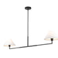 Z-Lite Leila 62" 2-Light Matte Black Steel and White Linen Fabric Shade Chandelier