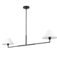 Z-Lite Leila 62" 2-Light Matte Black Steel and White Linen Fabric Shade Chandelier