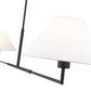 Z-Lite Leila 62" 2-Light Matte Black Steel and White Linen Fabric Shade Chandelier