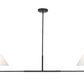 Z-Lite Leila 62" 2-Light Matte Black Steel and White Linen Fabric Shade Chandelier