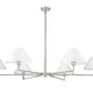 Z-Lite Leila 63" 6-Light Brushed Nickel Steel and White Linen Fabric Shade Chandelier