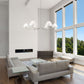 Z-Lite Leila 63" 6-Light Brushed Nickel Steel and White Linen Fabric Shade Chandelier