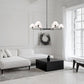 Z-Lite Leila 63" 6-Light Matte Black Steel and White Linen Fabric Shade Chandelier