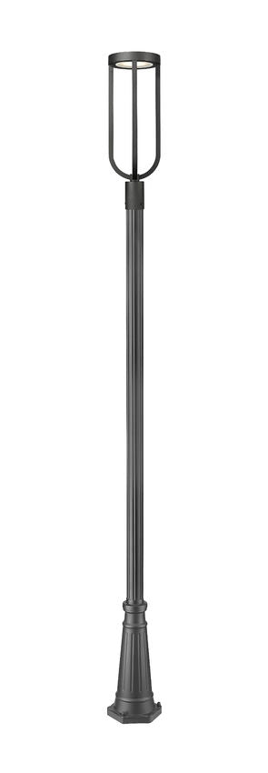 Z-Lite Leland 10" W x 117 " H 1-Light LED Sand Black Outdoor Post Mounted Fixture