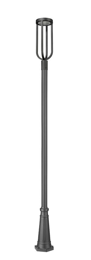 Z-Lite Leland 10" W x 117 " H 1-Light LED Sand Black Outdoor Post Mounted Fixture