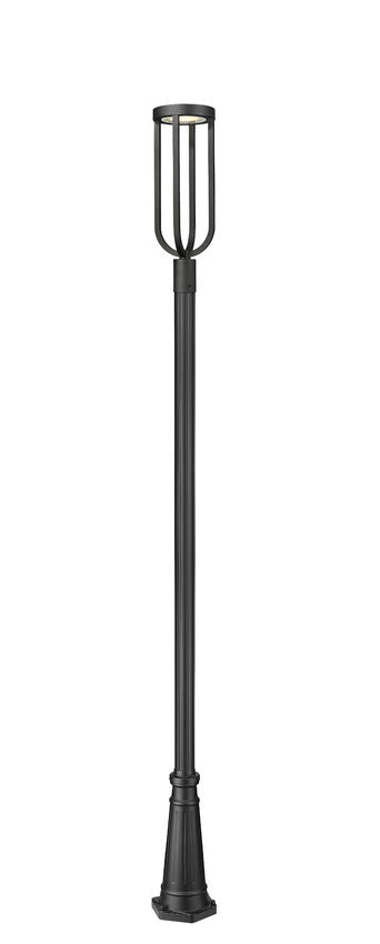 Z-Lite Leland 10" W x 118" H 1-Light LED Sand Black Outdoor Post Mounted Fixture