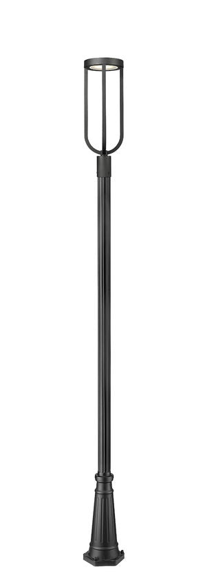 Z-Lite Leland 10" W x 118" H 1-Light LED Sand Black Outdoor Post Mounted Fixture