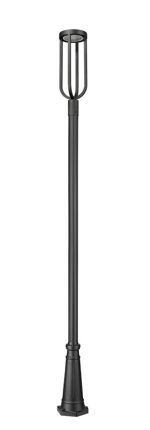 Z-Lite Leland 10" W x 118" H 1-Light LED Sand Black Outdoor Post Mounted Fixture
