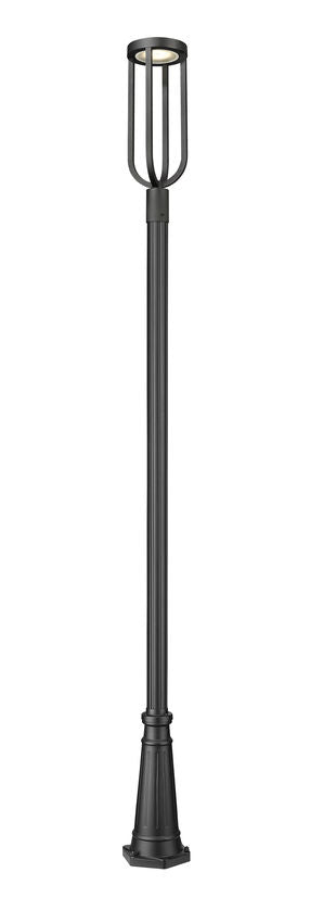 Z-Lite Leland 10" W x 118" H 1-Light LED Sand Black Outdoor Post Mounted Fixture