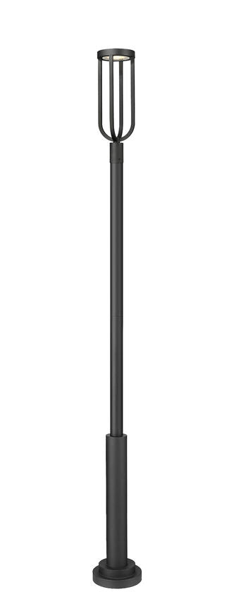 Z-Lite Leland 12" W x 118" H 1-Light LED Sand Black Outdoor Post Mounted Fixture