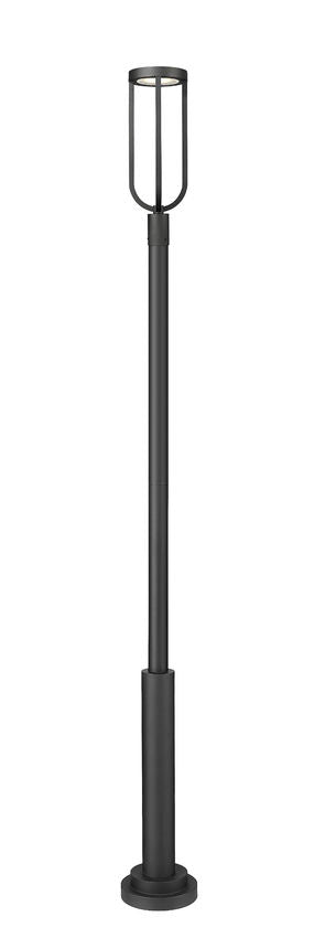 Z-Lite Leland 12" W x 118" H 1-Light LED Sand Black Outdoor Post Mounted Fixture