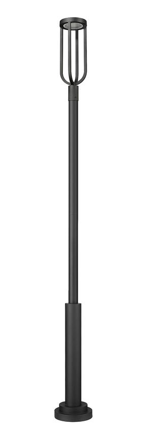 Z-Lite Leland 12" W x 118" H 1-Light LED Sand Black Outdoor Post Mounted Fixture