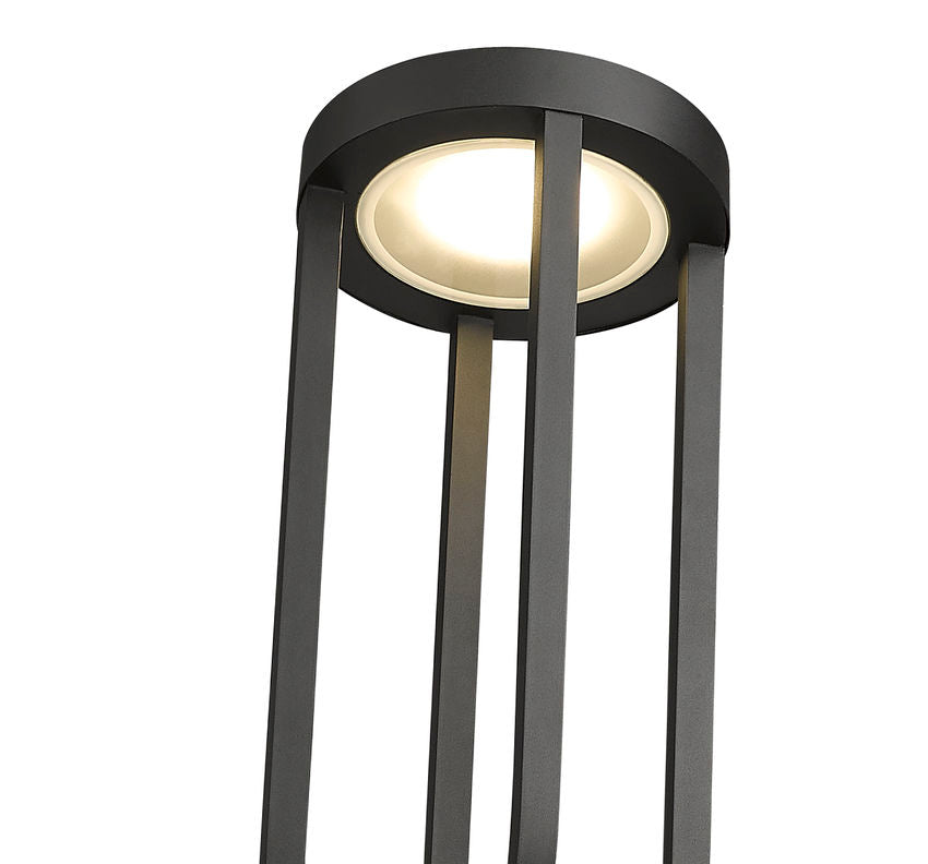 Z-Lite Leland 12" W x 118" H 1-Light LED Sand Black Outdoor Post Mounted Fixture