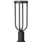 Z-Lite Leland 23" H 1-Light LED-Integrated Sand Black Aluminum Frame Sand Blast Glass Shade Outdoor Pier-Mounted Fixture