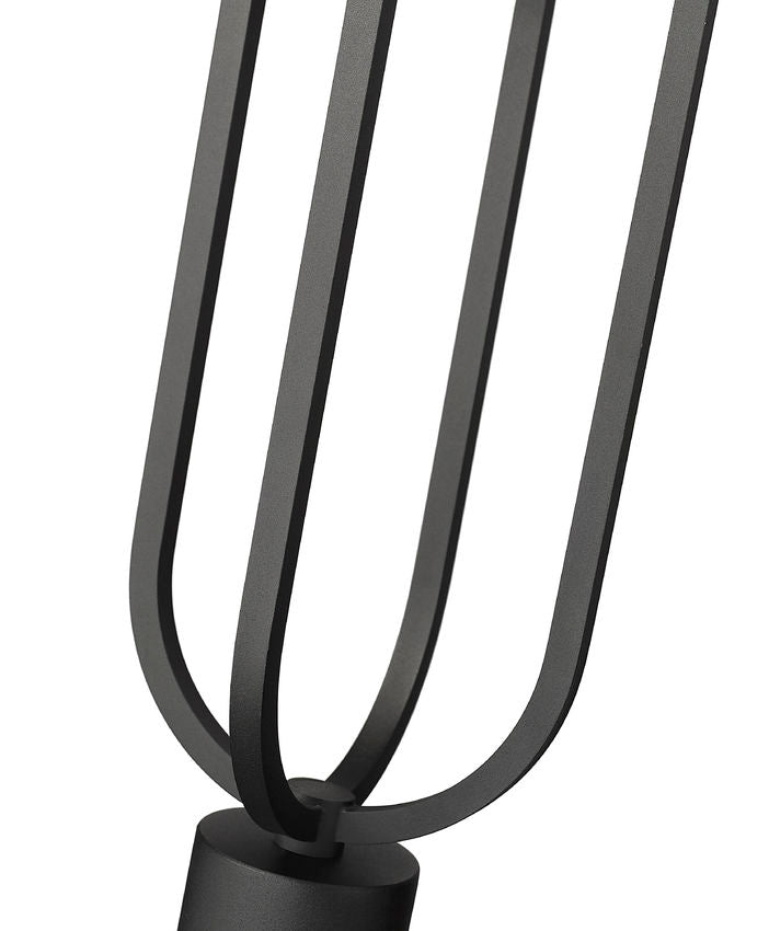 Z-Lite Leland 23" H 1-Light LED-Integrated Sand Black Aluminum Frame Sand Blast Glass Shade Outdoor Pier-Mounted Fixture