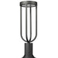 Z-Lite Leland 23" H 1-Light LED-Integrated Sand Black Aluminum Frame Sand Blast Glass Shade Outdoor Pier-Mounted Fixture