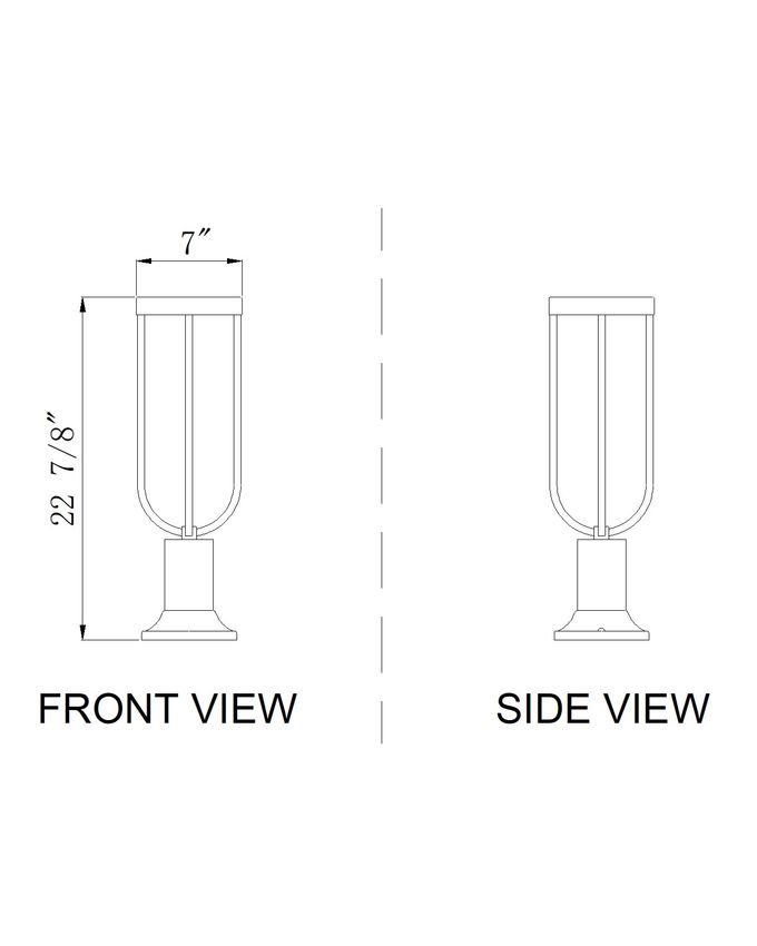Z-Lite Leland 23" H 1-Light LED-Integrated Sand Black Aluminum Frame Sand Blast Glass Shade Outdoor Pier-Mounted Fixture
