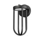 Z-Lite Leland 6" 1-Light LED Sand Black and Sand Blast Glass Shade Outdoor Wall Light