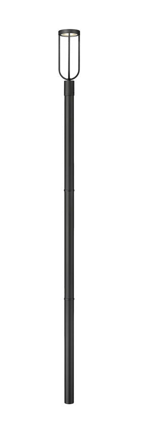 Z-Lite Leland 7" W x 113" H 1-Light LED Sand Black and Sand Blast Glass Shade Outdoor Post Mounted Fixture