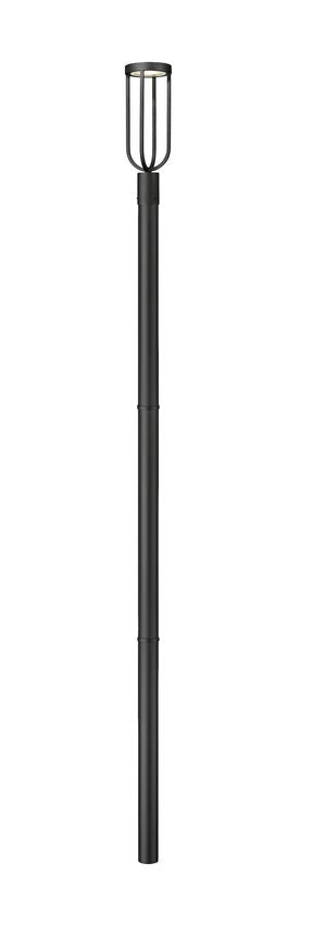 Z-Lite Leland 7" W x 113" H 1-Light LED Sand Black and Sand Blast Glass Shade Outdoor Post Mounted Fixture