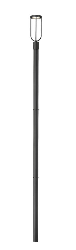 Z-Lite Leland 7" W x 137" H 1-Light LED Sand Black and Sand Blast Glass Shade Outdoor Post Mounted Fixture