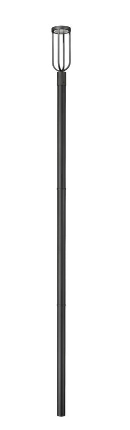 Z-Lite Leland 7" W x 137" H 1-Light LED Sand Black and Sand Blast Glass Shade Outdoor Post Mounted Fixture