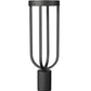 Z-Lite Leland 7" W x 21" H 1-Light LED Sand Black and Sand Blast Glass Shade Outdoor Post Mount Fixture