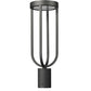Z-Lite Leland 7" W x 21" H 1-Light LED Sand Black and Sand Blast Glass Shade Outdoor Post Mount Fixture