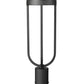 Z-Lite Leland 7" W x 21" H 1-Light LED Sand Black and Sand Blast Glass Shade Outdoor Post Mount Fixture