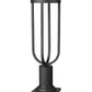 Z-Lite Leland 7" W x 23" H 1-Light LED Sand Black and Sand Blast Glass Shade Outdoor Pier Mounted Fixture