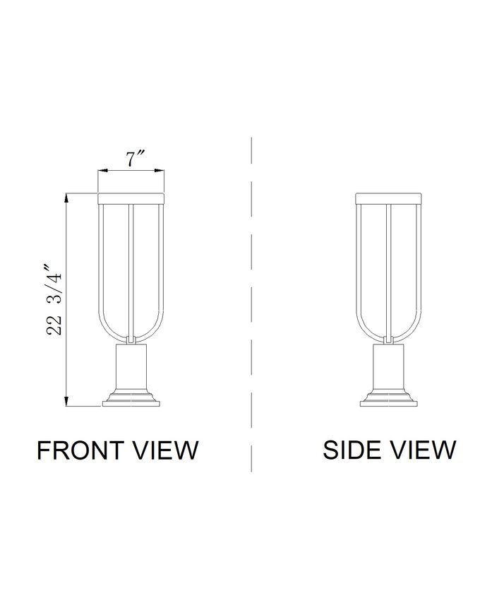 Z-Lite Leland 7" W x 23" H 1-Light LED Sand Black and Sand Blast Glass Shade Outdoor Pier Mounted Fixture