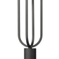 Z-Lite Leland 7" W x 23" H 1-Light LED Sand Black and Sand Blast Glass Shade Outdoor Pier Mounted Fixture