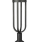 Z-Lite Leland 9" 1-Light LED Sand Black Outdoor Round Pier Mounted Fixture
