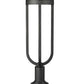 Z-Lite Leland 9" 1-Light LED Sand Black Outdoor Round Pier Mounted Fixture