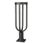 Z-Lite Leland 9" 1-Light LED Sand Black Outdoor Square Pier Mounted Fixture
