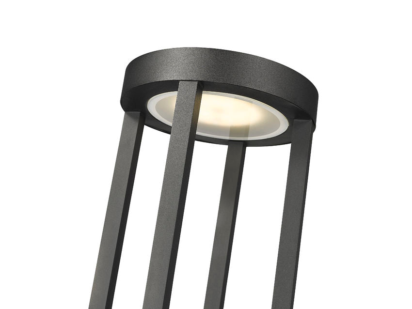 Z-Lite Leland 9" 1-Light LED Sand Black Outdoor Square Pier Mounted Fixture