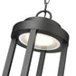 Z-Lite Leland 9" 1-Light LED Sand Black and Sand Blast Glass Shade Outdoor Chain Mount Ceiling Fixture
