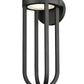 Z-Lite Leland 9" 1-Light LED Sand Black and Sand Blast Glass Shade Outdoor Wall Light