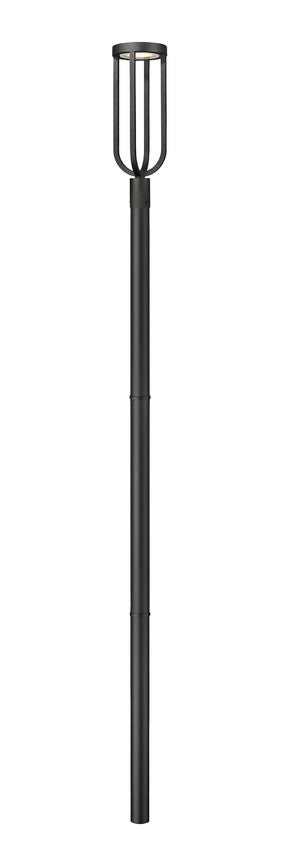 Z-Lite Leland 9" W x 119" H 1-Light LED Sand Black Outdoor Post Mounted Fixture