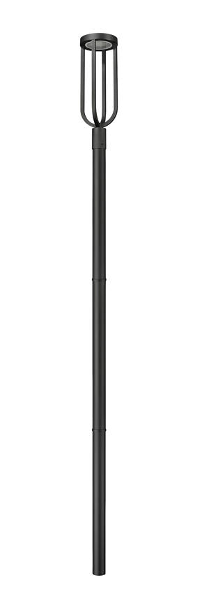 Z-Lite Leland 9" W x 119" H 1-Light LED Sand Black Outdoor Post Mounted Fixture