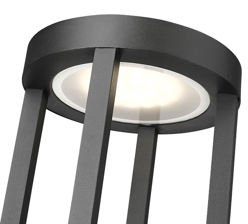 Z-Lite Leland 9" W x 119" H 1-Light LED Sand Black Outdoor Post Mounted Fixture