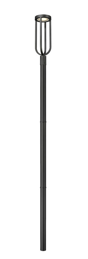 Z-Lite Leland 9" W x 119" H 1-Light LED Sand Black Outdoor Post Mounted Fixture