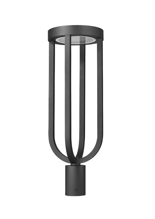 Z-Lite Leland 9" W x 26" H 1-Light LED Sand Black Outdoor Post Mount Fixture