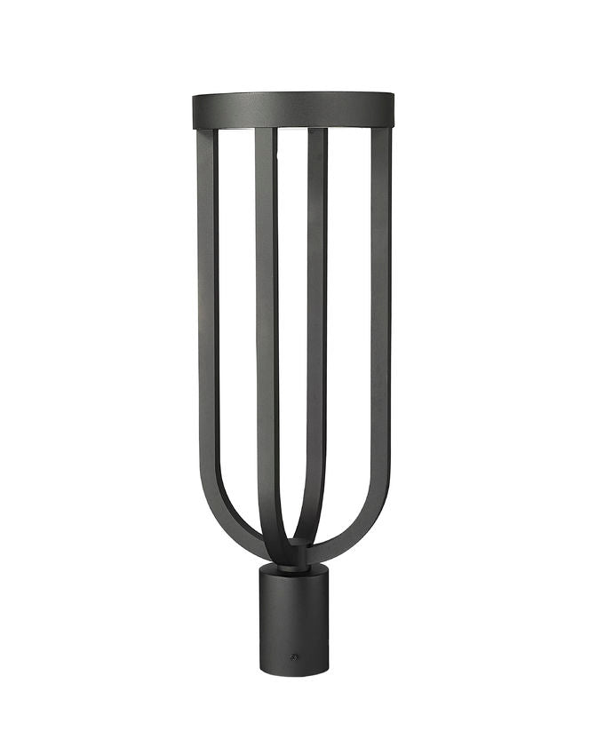 Z-Lite Leland 9" W x 26" H 1-Light LED Sand Black Outdoor Post Mount Fixture